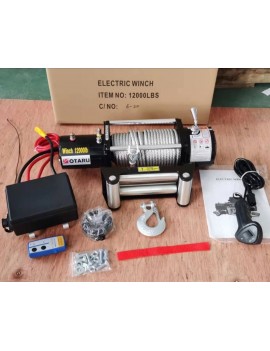 Winche Eléctrico Capacidad 12.000 lbs 12v DC Control Remoto Inalámbrico rampa