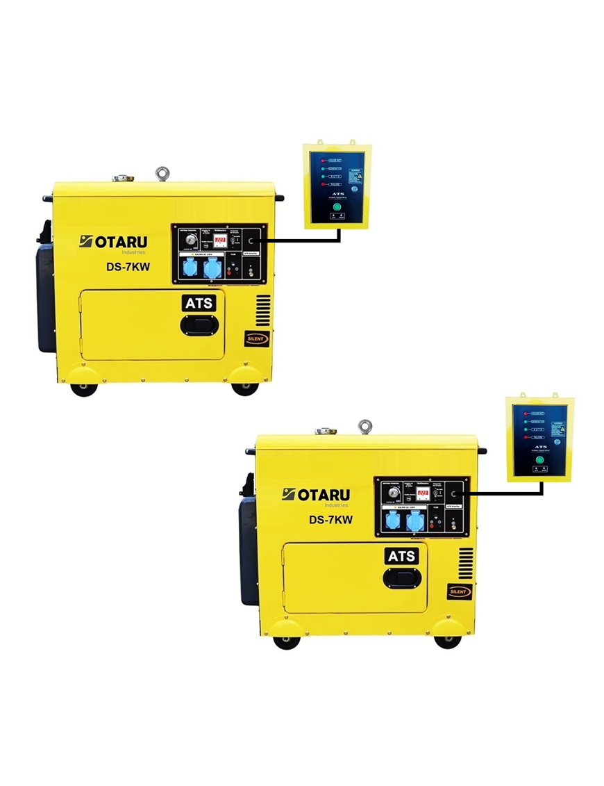 PACK X 2 Generadores Diesel 7kw Silencioso Monofásico con ATS Otaru