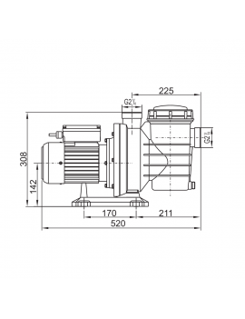 Bomba de Piscina 1.5HP 220v con Canastillo autocebante