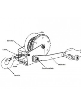 Tecle Manual Manivela Capacidad 544 Kg 1.200 Lbs