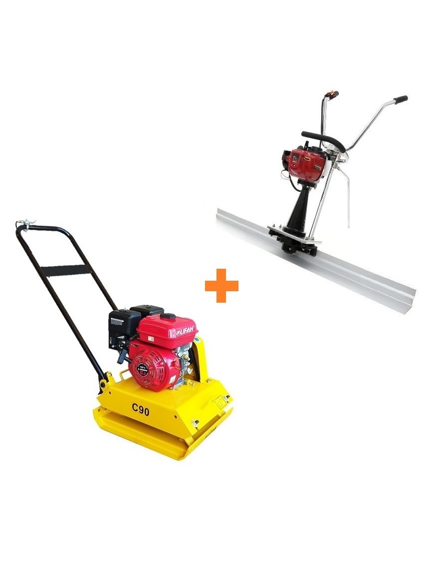PACK - Placa Compactadora Lifan 15 KN + Regla Vibradora 2 Metros