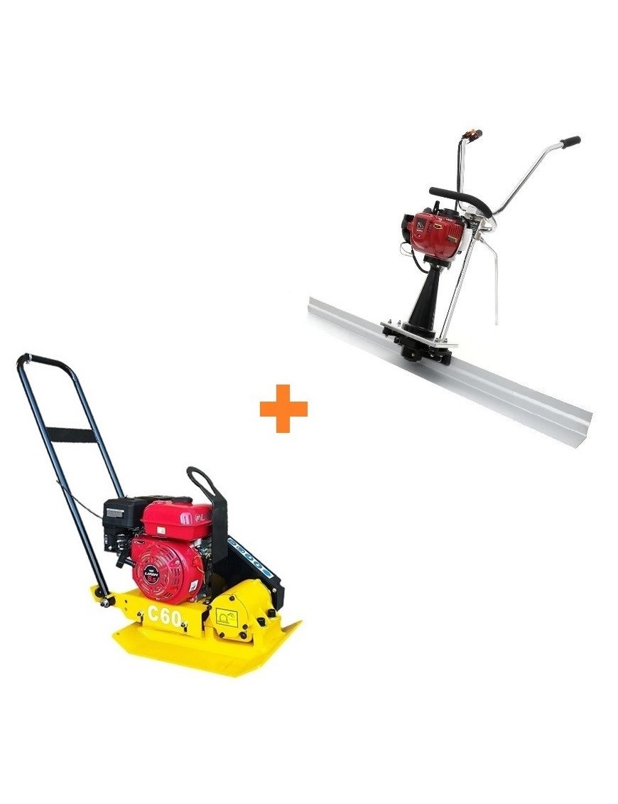PACK - Placa Compactadora Lifan 10,5KN + Regla Vibradora 2 Metros