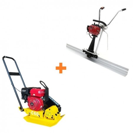 PACK - Placa Compactadora Lifan 10,5KN + Regla Vibradora 2 Metros