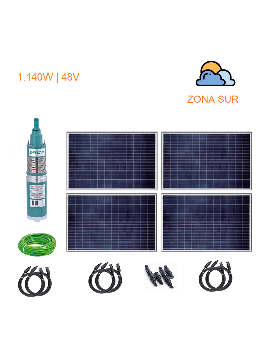 Kit Full Bomba Pozo Profundo 50 Mts 1.140W - Zona Sur