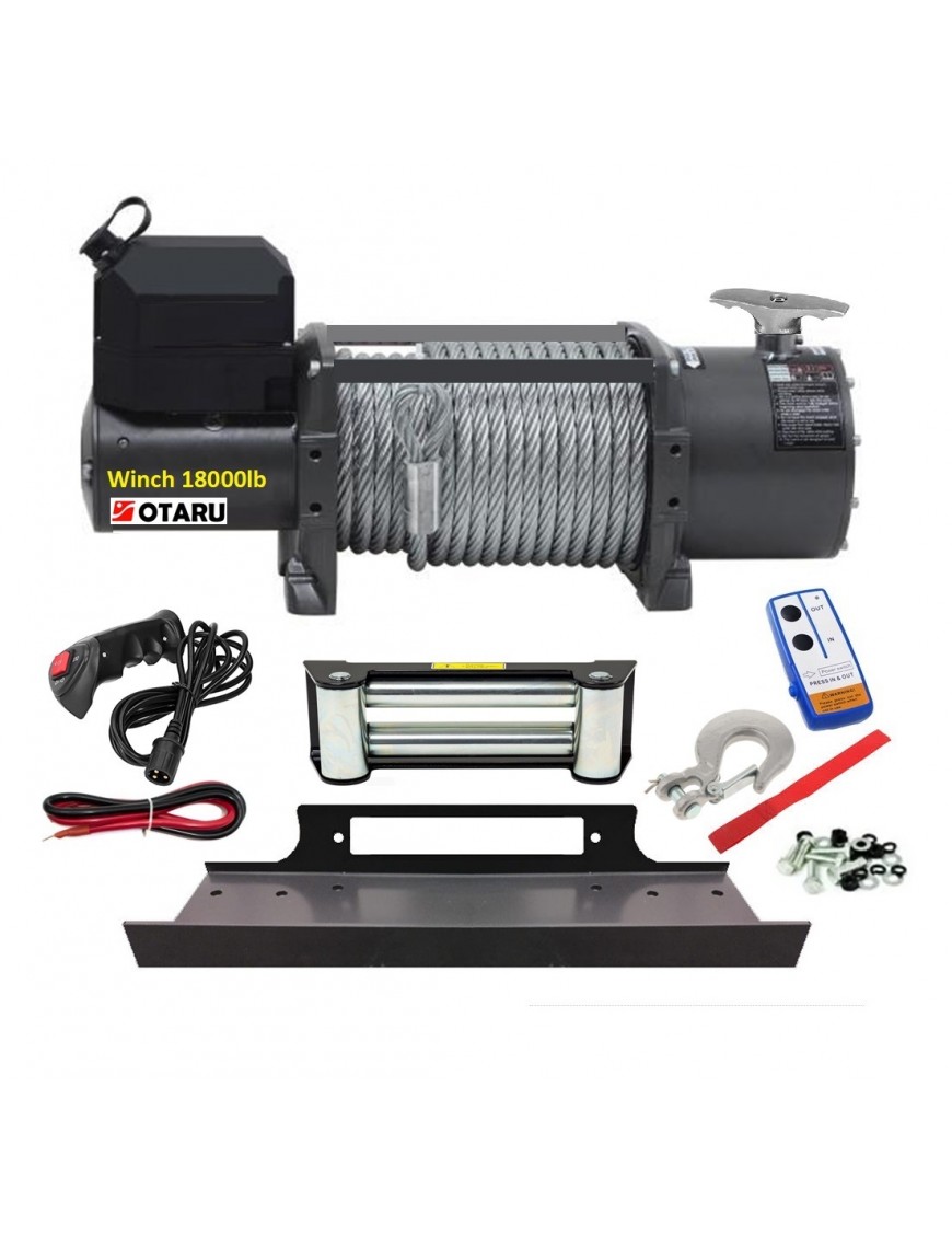 Winche Eléctrico Capacidad 18.000 lbs 24v DC Control Remoto Inalámbrico rampa