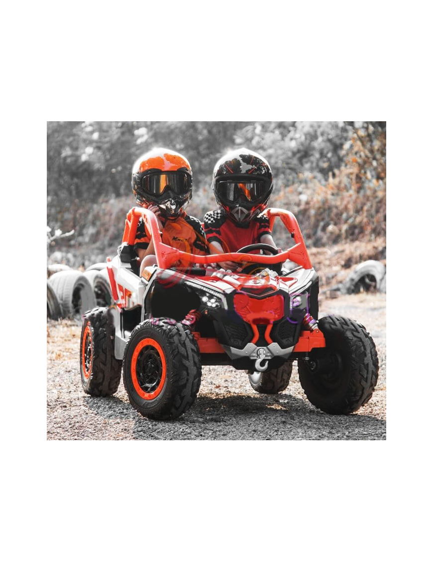 Can-Am 4X4 Niño 24V Maverick RC UTV Ruedas EVA y Cuero