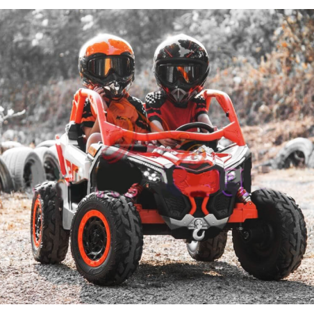 Can-Am 4X4 Niño 24V Maverick RC UTV Ruedas EVA y Cuero