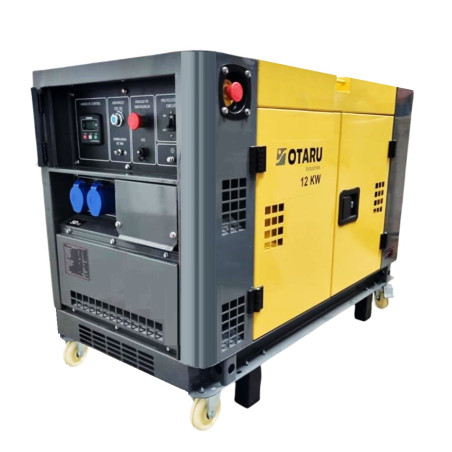 Generador Diesel 12kw Cerrado 220v Monofásico 2 Cilindros en V con Ruedas Otaru