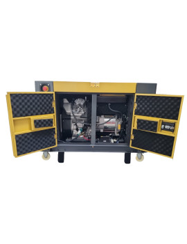 Generador Diesel 15KVA Cerrado 220v Monofásico 2 Cilindros en V con Ruedas Otaru