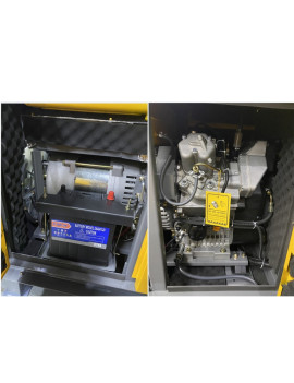 Generador Diesel 12kw Insonorizado 220v Monofásico 2 Cilindros en V con Ruedas Otaru