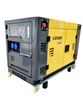 Generador Diesel 12kw Cerrado ATS 220v Monofásico 2 Cilindros en V con Ruedas Otaru