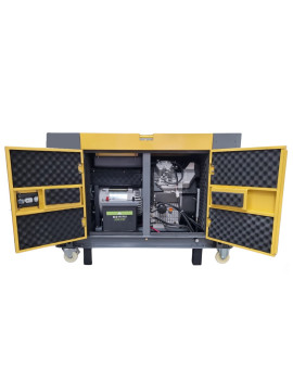 Generador Diesel 15KVA Cerrado ATS 220v Monofásico 2 Cilindros en V con Ruedas Otaru
