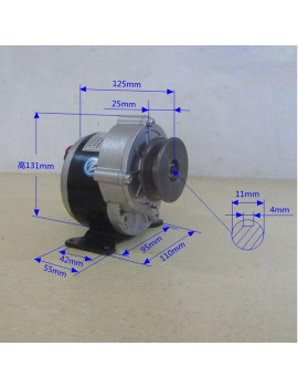 Motor Eléctrico 350w 12v DC Brushed Polea , Piñon y Cadena