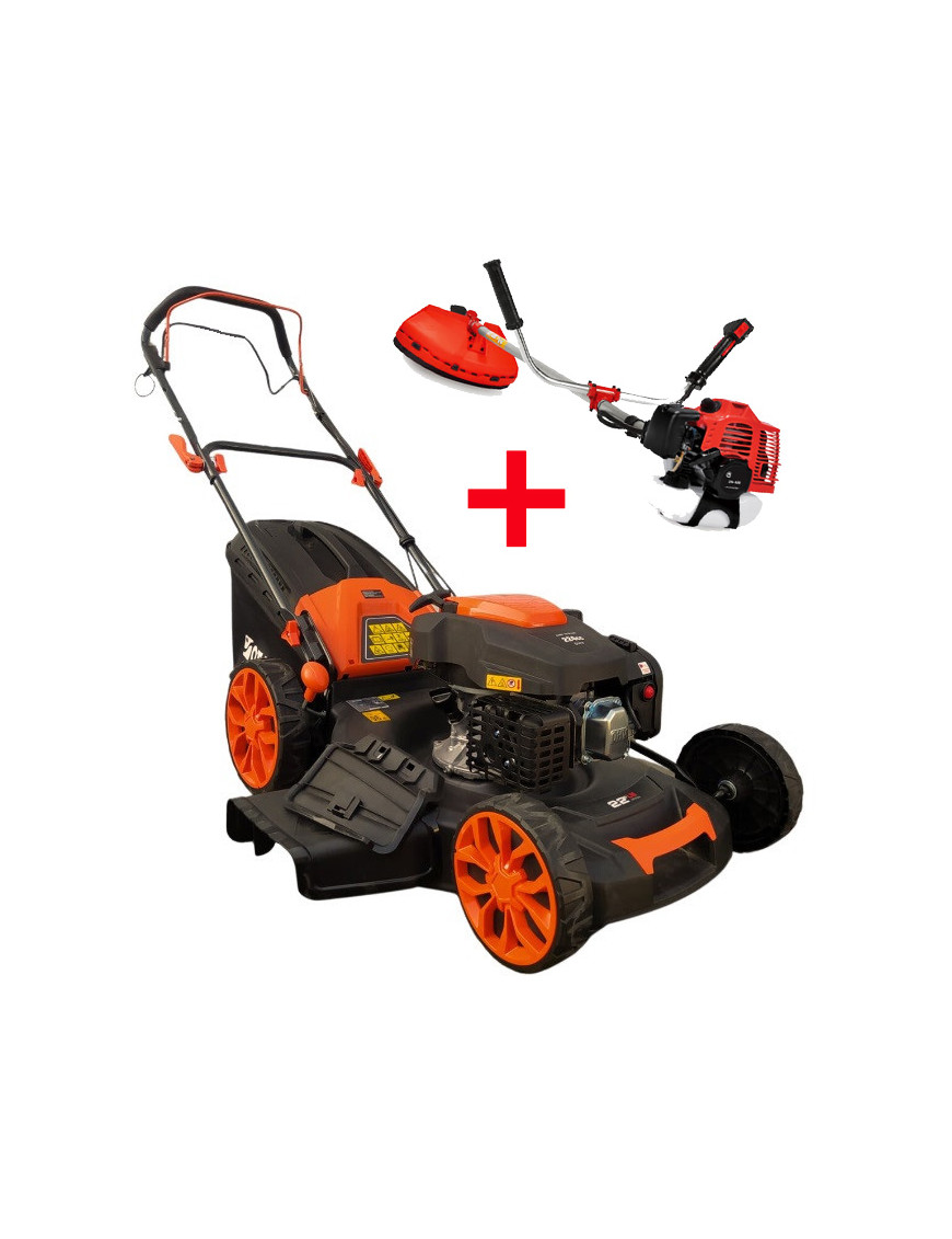 PACK - Cortacésped Otaru 22 pulgadas Gasolina + Orilladora 52cc 2T