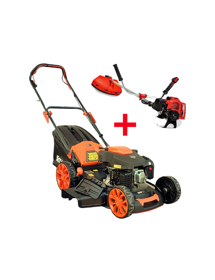 PACK - Cortacésped Otaru 20 pulgadas gasolina autopropulsada + Orilladora 52cc