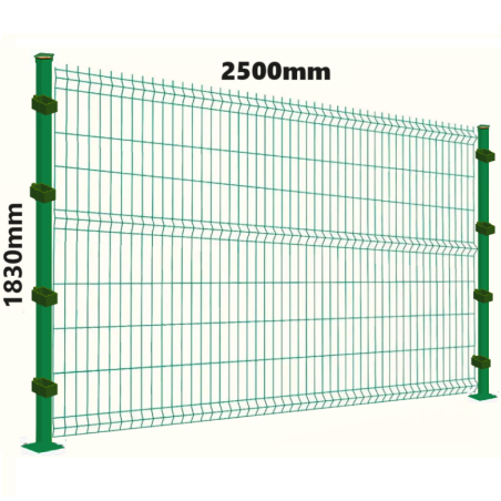 Kit Reja Malla Acmafor 3d 1830x2500mm con 2 Postes Verde 1900mm