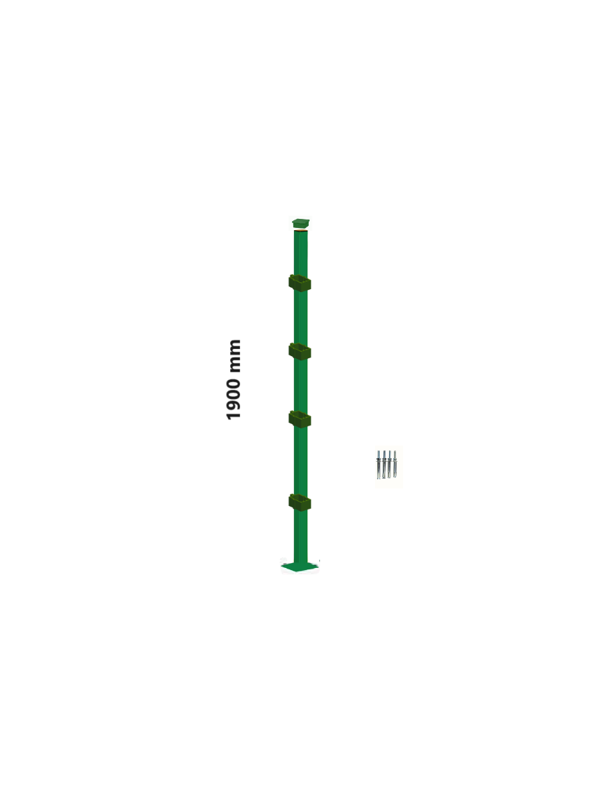 Poste con flanche para Malla Acmafor 3d de 1,9 mts