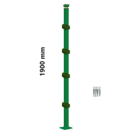 Poste con flanche para Malla Acmafor 3d de 1,9 mts