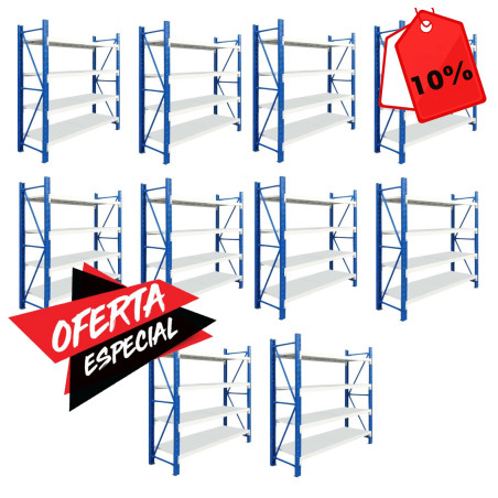 OFERTA PACK X 10 Estantería Rack Profesional Industrial