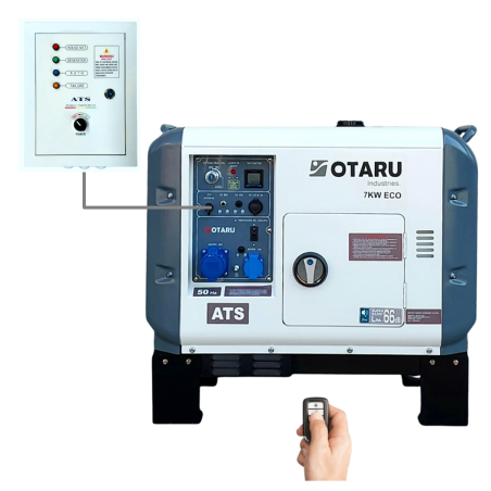 Generador Diesel 7kw Insonorizado Monofásico ATS Otaru Control Remoto