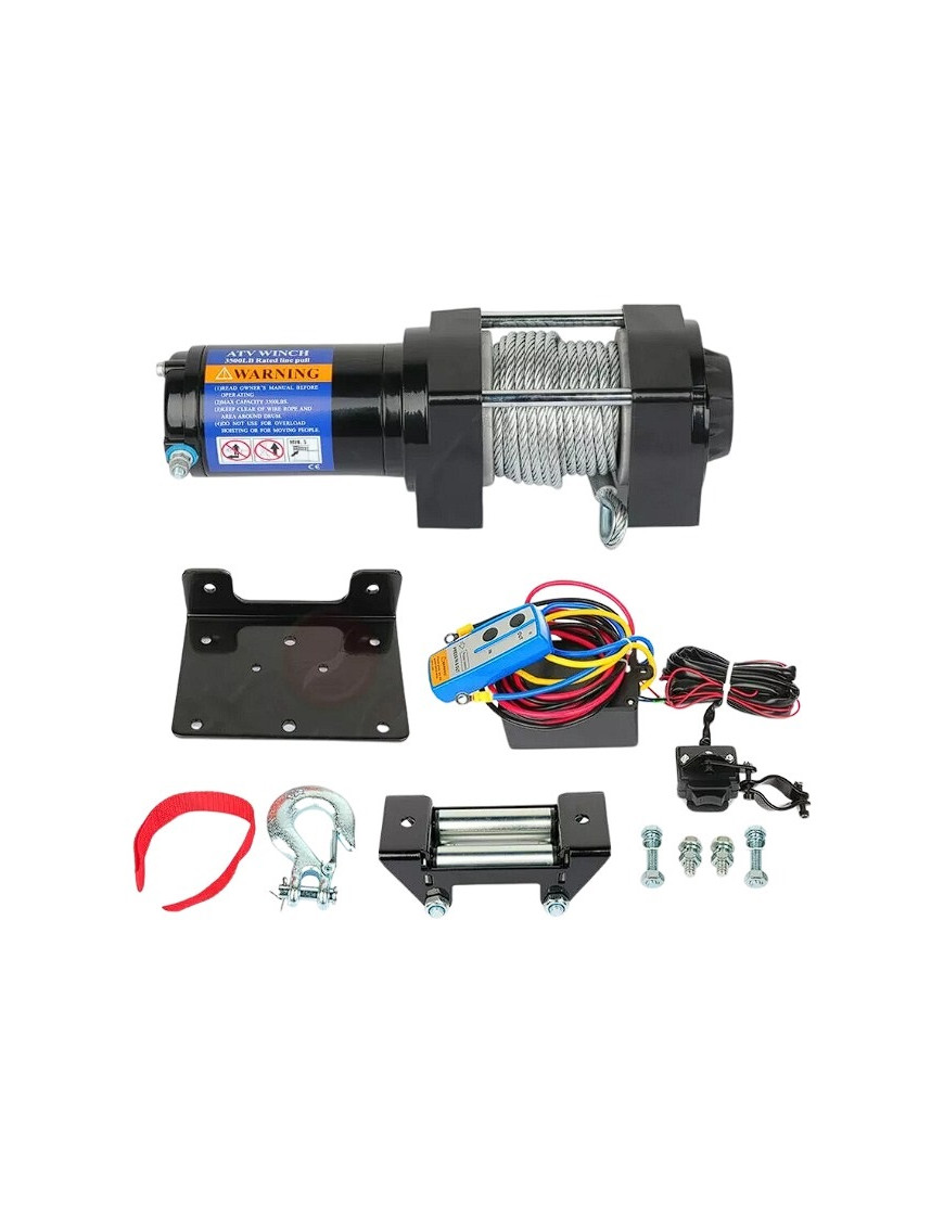 Winche Eléctrico Capacidad 3.500 lbs 12v DC Control Remoto Inalámbrico