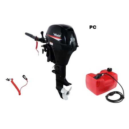 Motor fuera de borda  9.9HP Pata Corta 4T water cooler con estanque auxiliar de combustible