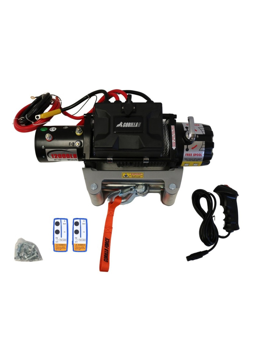 Winche Gorilla Force 12.000 libras 12v Control Remoto Manual e Inalámbrico