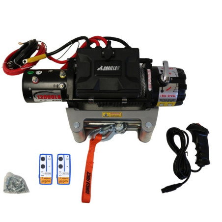 Winche Gorilla Force 12.000 libras 12v Control Remoto Manual e Inalámbrico