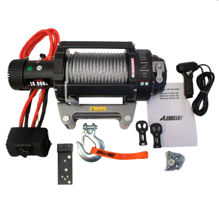 Winche Gorilla Force 18.000 Libras 12v Control Remoto Manual e Inalámbrico