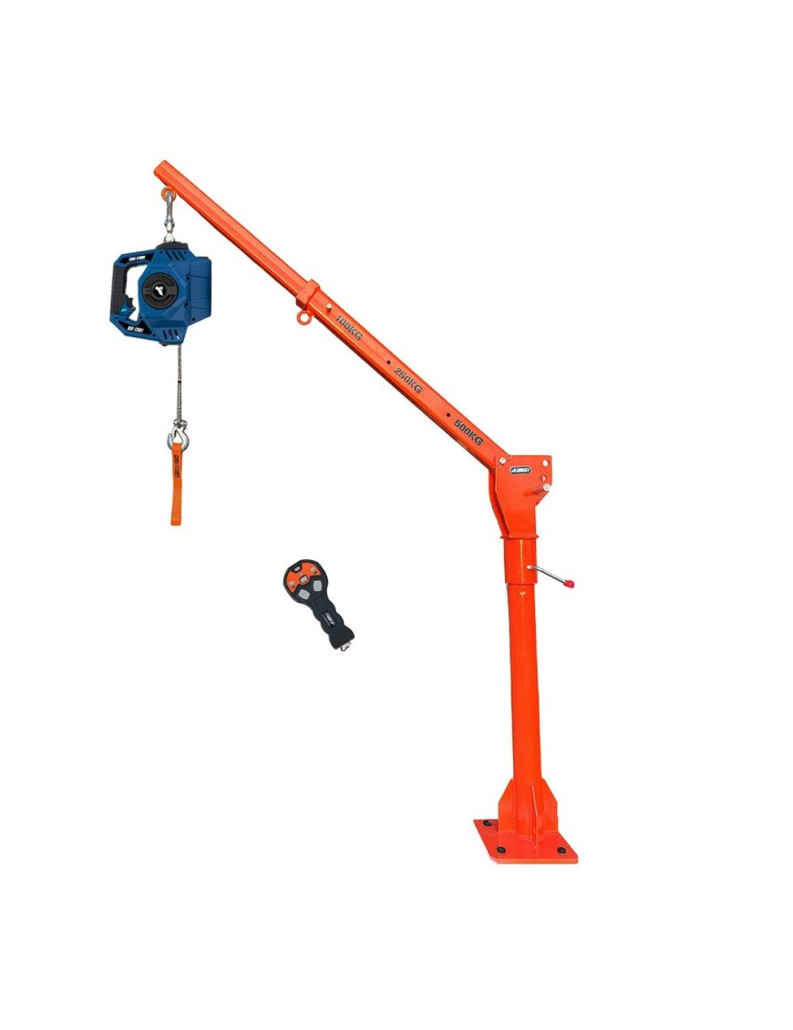 Grúa Giratoria + Gorilla Force 400 Winche portátil con batería litio