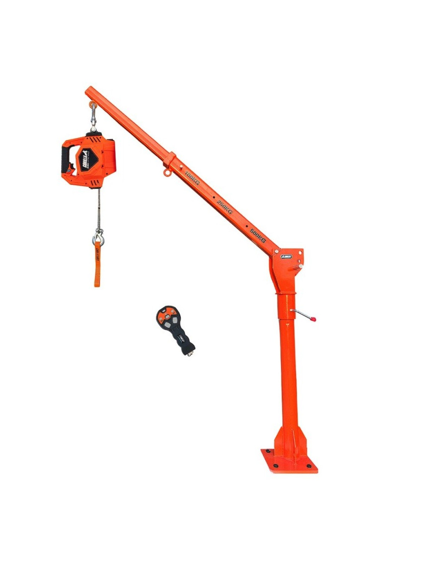 Grúa Giratoria + Gorilla Force 450 Winche portátil con batería litio