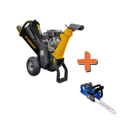 PACK - Chipeadora Profesional Gasolina 6,5hp Ajustable Loncin 4" + Motosierra litio 16" Cadena Oregon