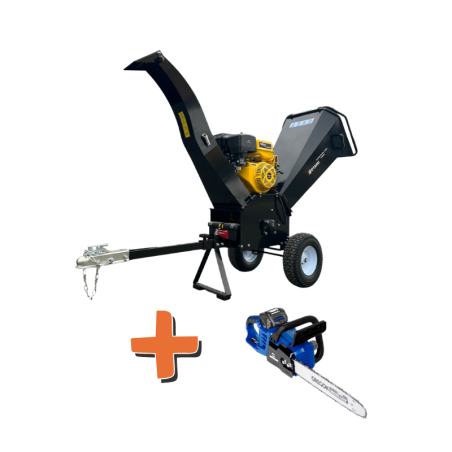 PACK - Chipeadora Profesional Gasolina 15hp Ajustable OTARU + Motosierra litio 16" Cadena Oregon