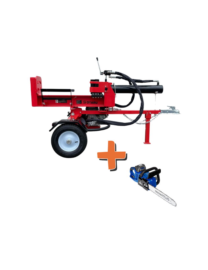 PACK - Partidora Leña 22 Toneladas 7HP Dual + Motosierra litio 16" Cadena Oregon