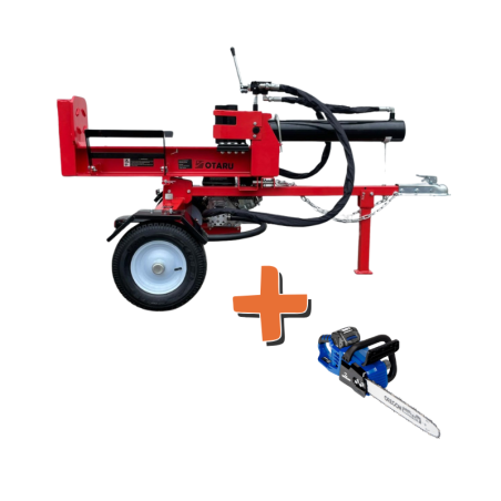 PACK - Partidora Leña 22 Toneladas 7HP Dual + Motosierra litio 16" Cadena Oregon