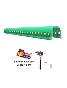 Invernadero de 76 metros cuadrados + Barreno