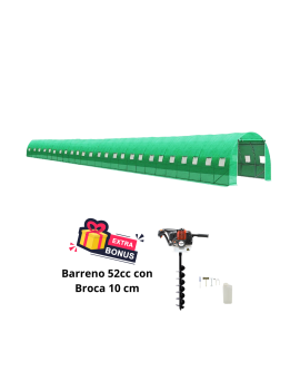 Invernadero de 96 metros cuadrados + Barreno