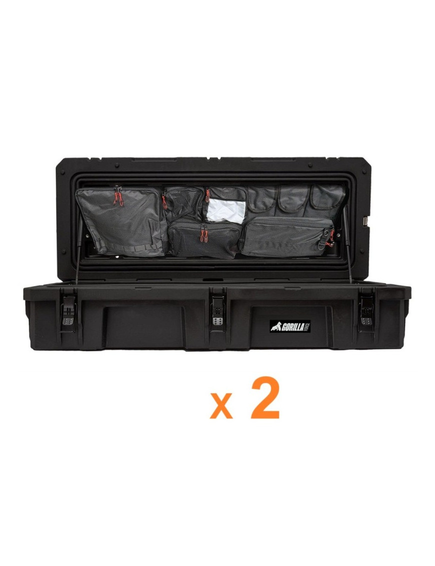 2 Cajas Rotomoldeada 95lts multipropósito con organizador y bombines Overland & Off Road