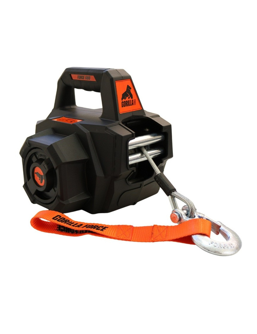 Gorilla Force 680KG Winche portátil funciona con taladro (piola acero 8mts)