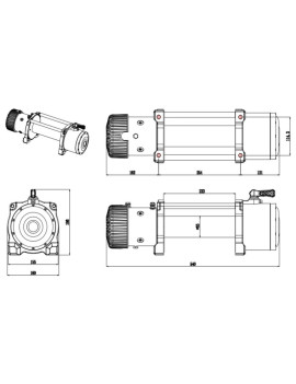 Winche Gorilla Force 13.000 libras 12v control remoto manual e inalámbrico