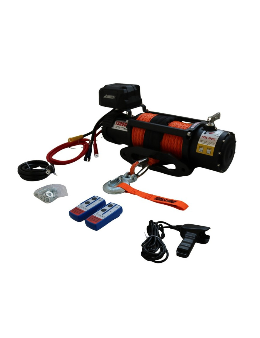 Winche Gorilla Force 13.000 libras 12v control remoto manual e inalámbrico