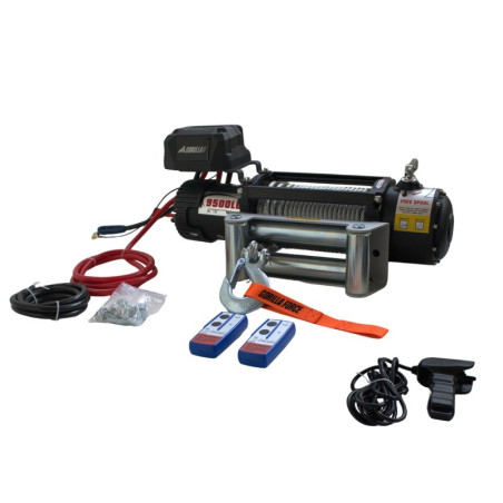 Winche Gorilla Force 9.500 libras 12v control remoto manual e inalámbrico
