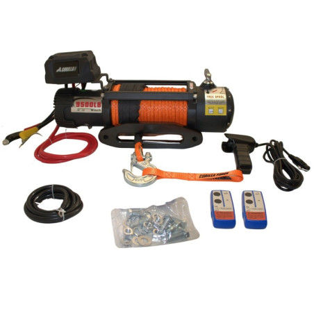 Winche Gorilla Force 9.500 libras 12v control remoto manual e inalámbrico