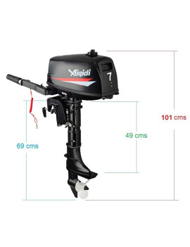 Motor Fuera De Borda 7HP Pata Corta 2T Water Cooler Con Estanque Auxiliar De Combustible