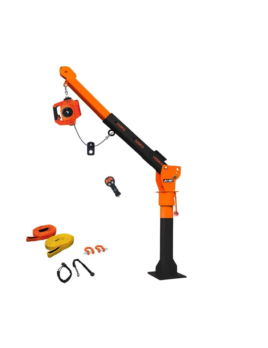 Grúa Giratoria 1000KG G-Force Winche portátil con batería litio (piola acero)