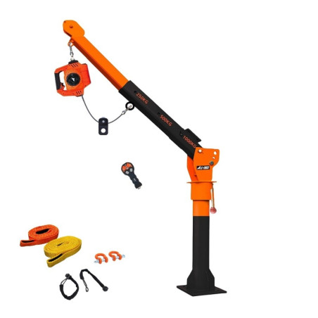 Grúa Giratoria 1000KG G-Force Winche portátil con batería litio (piola acero)