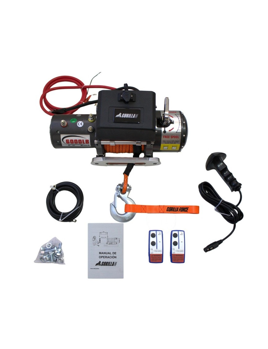 Winche G-Force 6.000 libras 12v Heavy Dutty control remoto manual e inalámbrico