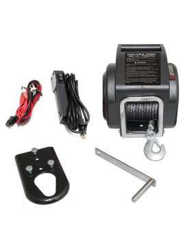 Winche Eléctrico Portátil 3.000 libras 12v Piola Sintética desmontable y control remoto