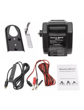 Winche Eléctrico Portátil 3.000 libras 12v Piola Sintética desmontable y control remoto