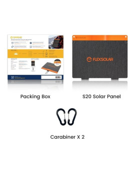 FlexSolar Panel Solar Cargador Plegable de 20 W USB-A USB-C Portátil de Emergencia Monocristalino Impermeable